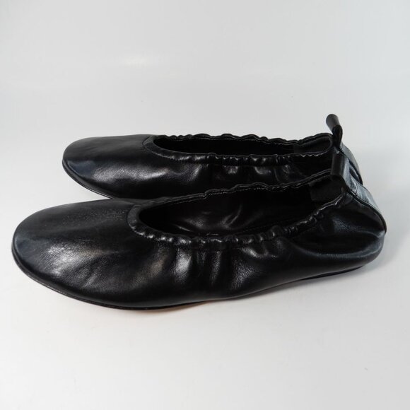 SCHUTZ Eudora Slip On Ballet Flats Size 7 Run Small Black Leather NEW $128 - Picture 9 of 14